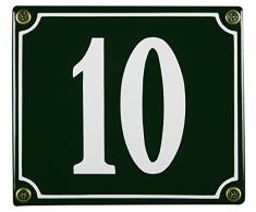 Buddel Bini Wetterfestes Emaille Hausnummernschild 10 12 x 14 cm, sofort lieferbar, grün