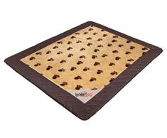 HobbyDog XLMEXBBC3 Hundematte Hundebett Hundesofa Hundekorb Exclusive mit Pfoten, XL, 110 x 90 x 3 cm, beige