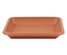 greemotion Blumentopfuntersetzer Jana in Terracotta - Blumen-Untersetzer eckig für Pflanzkübel - Pflanzenuntersetzer quadratisch aus Kunststoff - Pflanzen Untertopf 28 x 28cm