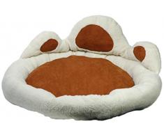 dobar 60409 Hundebett, Hundesofa oder Katzenbett aus sehr weichem Stoff Plus Plüschumrandung zum Einkuscheln, Gröe L, 80 x 80 x 33 cm