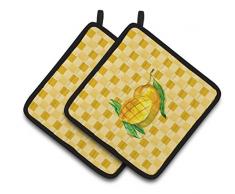 Caroline s Treasures bb7234pthd Mangos fertig auf Basketweave verziert Topflappen, 7.5hx7.5 W, multicolor