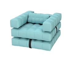 Pigro Felice ModulAir 3-in-1 Pool Float/Liege Aufblasbarer Sessel, PVC-Kunststoff, Wasserblau, 117x117x72 cm