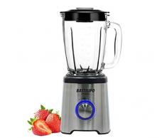 Bastilipo BVA-1200S Stabmixer, 1200 W, 5 Geschwindigkeitsstufen, Glaskanne 1,75 l