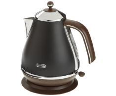 DeLonghi Wasserkocher Icona Vintage KBOV2001.BK - 1,7 l mit Wasserstandsanzeige und 360° Basis, Edelstahl in elegantem Retro Look mit Chrom-Details, schwarz