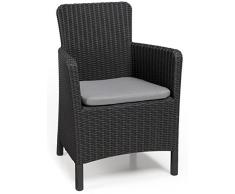 Allibert Dining Sessel Trenton mit Kissen, graphit/cool grey