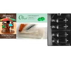 Cybrtrayd Medium Flaschen alle Anlässe Schokolade Candy Form mit Chocolatier s Bundle, inklusive 50 Cello Taschen, 50 Twist Krawatten und Chocolatier s Guide