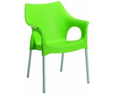 Best 49610030 Stapelsessel Vegas, silber/apfelgrün
