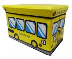 Hocker School Bus Faltbarer Original GMMH Spielzeugbox Spielzeugtruhe Spielzeugkiste AufbewahrungsboxSitzhocker faltbar