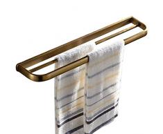 Leidener Retro Badezimmer Zubehör Messing antik messing-Finish Doppel-Handtuchstange HOME DECOR Solid Handtuch Rack Wand maounted