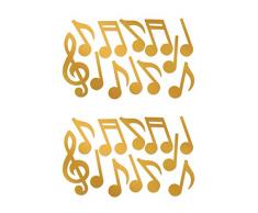 Beistle 55295-GD Foil Musical Note Silhouettes Party-Deko, Papier, gold