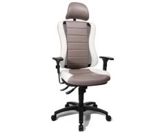Topstar HE30P S033X Head Point RS P4, BÃ¼rostuhl, Schreibtischstuhl, inkl. hÃ¶henverstellbare Armlehnen, KopfstÃ¼tze, Polsterung weiÃ/hellgrau