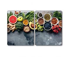KESPER XL Herdabdeckplatte, 36643 13, Motiv: Healthy Kitchen, Maße: 50 x 38,5 x 0,8 cm
