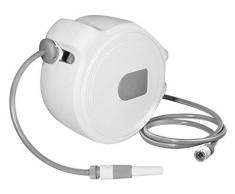 Güde 93902 Automatik Schlauchtrommel 20-2-1 1/2 Zoll (2 Schnellverschlusskupplungen, Wasserspritze, Gewebeschlauch)