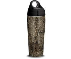 Tervis 1319336 Realtree Isolierter Trinkbecher mit Deckel, aus Holz, 900 ml schwarz, mit grauem Deckel 24 oz Water Bottle - Stainless Steel silber