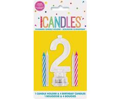 Unique, Farbwechselnde blinkende Geburtstagskerze Kerzenhalter mit 4 Kerzen