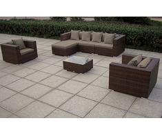Baidani Rattan Garten Lounge Daydreamer XXL, Braun meliert (Taupe)