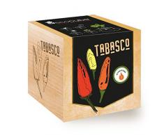 Feel Green Ecocube Chili Tabasco, Schärfegrad: 7, Scoville: 30.000-80.000, Nachhaltige Geschenkidee (100% Eco Friendly), Grow Your Own/Anzuchtset, Pflanzen Im Holzwürfel, Made in Austria
