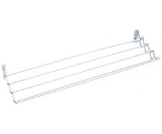 K2 KHG12120 Wäscheständer ausziehbar für Wandbefestigung, kunststoffbeschichteter Stahl, 5-armig, 100 cm