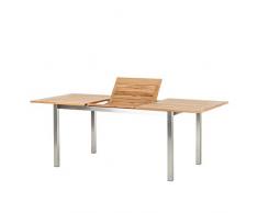 CHICREAT ausziehbarer Teakholz Tisch mit Edelstahl 150/210 x 90 x 75 cm Tisch Gartentisch Esstisch
