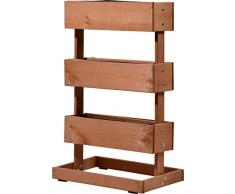 dobar 58525e Vertikalbeet mit 3 separaten Pflanzkästen, Hochbeet mit Pflanzfolie für Urban Gardening, 49,5 x 30 x 78 cm, Kiefer