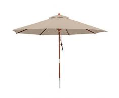 anndora 35003 Sonnenschirm, dunkelnatur, 350 cm rund, Gestell Holz, Bespannung Polyester, 13.5 kg