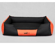 HobbyDog Hundesofa Verschiedene und Farben Cordura Comfort, XXL - 110 x 90 x 25 cm, Schwarz mit Orange