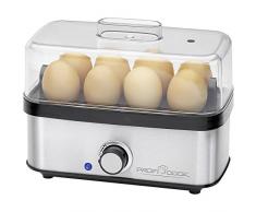 Profi Cook PC-EK 1139 Eierkocher für bis zu 8 Eier, Omelett-/Pochier-Funktion, Akustisches Endsignal, edelstahl