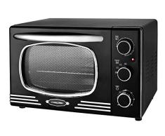 Retro-Ofen mit 19,5 l Fassungsvermögen, Herausnehmhilfe, Backblech und Grillrost (0-230°C)