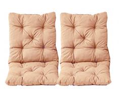 Ambientehome 2er Set Sitzkissen und Rückenkissen Sessel Hanko, Beige (apricot), ca 98x50 cm , Polsterauflage