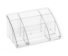 Rotho Timeless Stiftehalter/ Stifteköcher, Kunststoff (PS), transparent, 19,8 x 12,8 x 9,3 cm