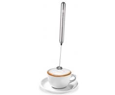 Macom Just Kitchen 863 Schaum & Latte Milchaufschäumer batteriebetrieben Edelstahl, Silber