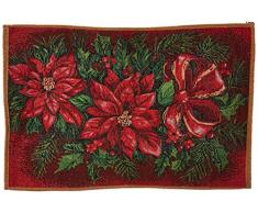 Tischsets mit Weihnachtsstern aus Leinen, 33 x 48 cm, Violett