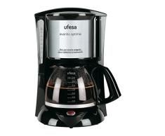 UFESA 70 INOX CG7232 Avantis Optima-Filter-Kaffeemaschine, 800 W, 10 Tassen, Spezial-Aromaglasbehälter, Dauerfilter, Plastik, 1 Liter, Schwarz, Grau