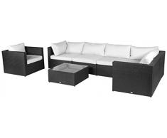 Vanage Hamburg Gartenmöbel-Set XXXL, mit Kissenbezügen zum Wechseln in weiß und anthrazit, schwarz