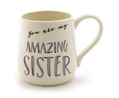 Enesco Kaffeetasse mit Gravur Our Name Is MudBff Erstaunliche Schwester 16 oz violett