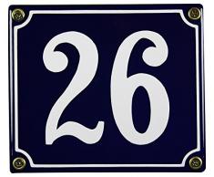 Buddel Bini Wetterfestes Emaille Hausnummernschild 26 12 x 14 cm, sofort lieferbar, blau