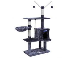 FEANDREA Kletterbaum Kratzbaum mit Liegemulde Höhle Spielsisal 134 cm PCT35G