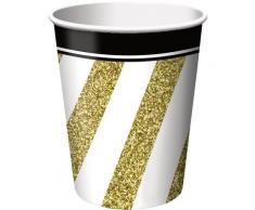 Creative Convertting Pappbecher 266 ml Black & Gold, Goldfarben, 8C317549