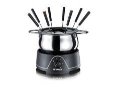 SEVERIN Fondue mit abnehmbarem Edelstahltopf, ca. 800 W, Inkl. Spritzschutz und 8 Fondue-Gabeln, FO 2400