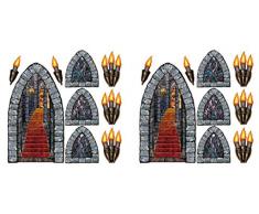 Beistle 00912 Gedruckte Treppe, Fenster und Taschenlampe Requisiten 18-teilig mehrfarbig