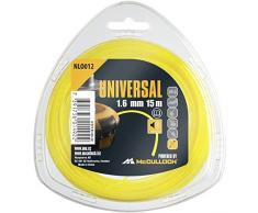 Universal Trimmerleisefaden 1.6mmx15m, NLO012: Ersatzfaden für Rasentrimmer, Länge 15 m, Faden-Ø 1.3 mm, patentierte Technik für leisen Betrieb (Artikel-Nr. 00057-76.163.12)