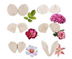 6Set gumpaste Blume Silikon Äderung Form – Fondant ROSE geäderter Form, Gum Paste Pfingstrose Blume Form, Zucker Blume Kuchen dekorieren Werkzeug für Lily Daisy Hortensie Blume Hochzeit Kuchen Dekoration