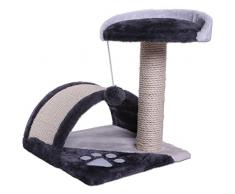 dibea KB00102 Kratzbaum, Höhe 43 cm, Kletterbaum für Katzen, grau / weiß
