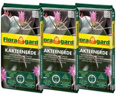Florgard Kakteenerde 3x5L für alle Kakteen und sukkulenten Pflanzen - schonend aufgedüngt - mit reinem Quarzsand