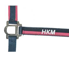 HKM Nylonhalfter mit Strick 180 cm und Karabinerhaken, pink/dunkelblau, Shetty