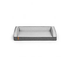 R Rexproduct Lord Premium Hundebett Memory Foam medizinisches Haustierbett Hundesofa Reißverschluss Abnehmbarer Bezug Waschbar Antirutsch Grau-Melange L (80x50x18 cm)