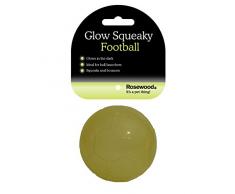 Rosewood 68041 Squeaky super hüpfender Leuchtball aus robustem Gummi für Hunde, mit Squeaker, 6.8 cm, gelb