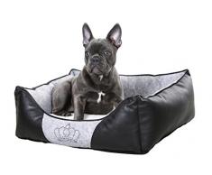 Kerbl 80361 Kuschelbett Chiara mit Strasskrone, 55 x 45 x 18 cm, grau/schwarz