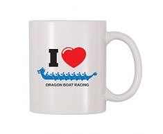 4 alle mal I Love Dragon Boat Racing Kaffee Tasse 11 Oz weiß