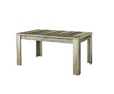 Bonanza Vintage Esstisch in Driftwood Optik - ausziehbarer Retro Esstisch für Ihr Wohn- & Esszimmer - 160-240 x 76 x 90 cm (B/H/T)